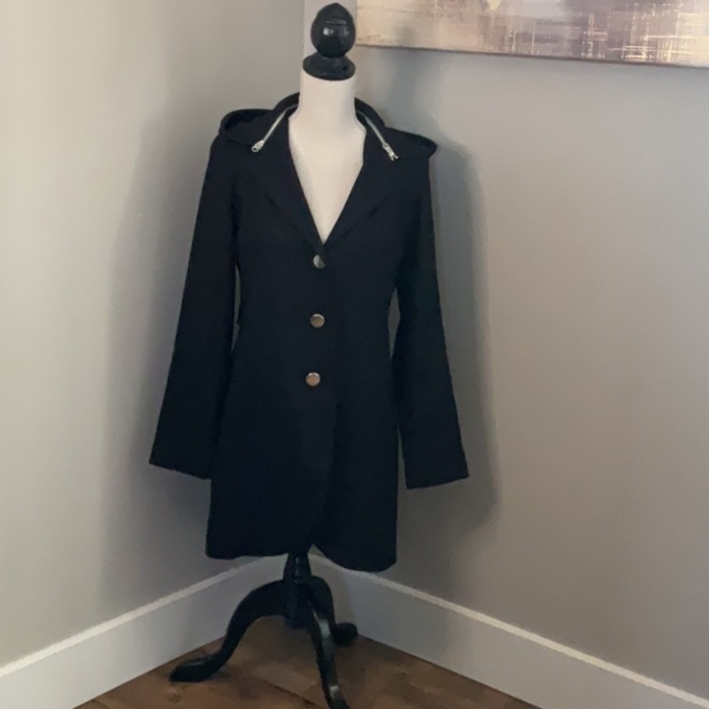 Sears Canada Black Women's lined Coat with removable hood